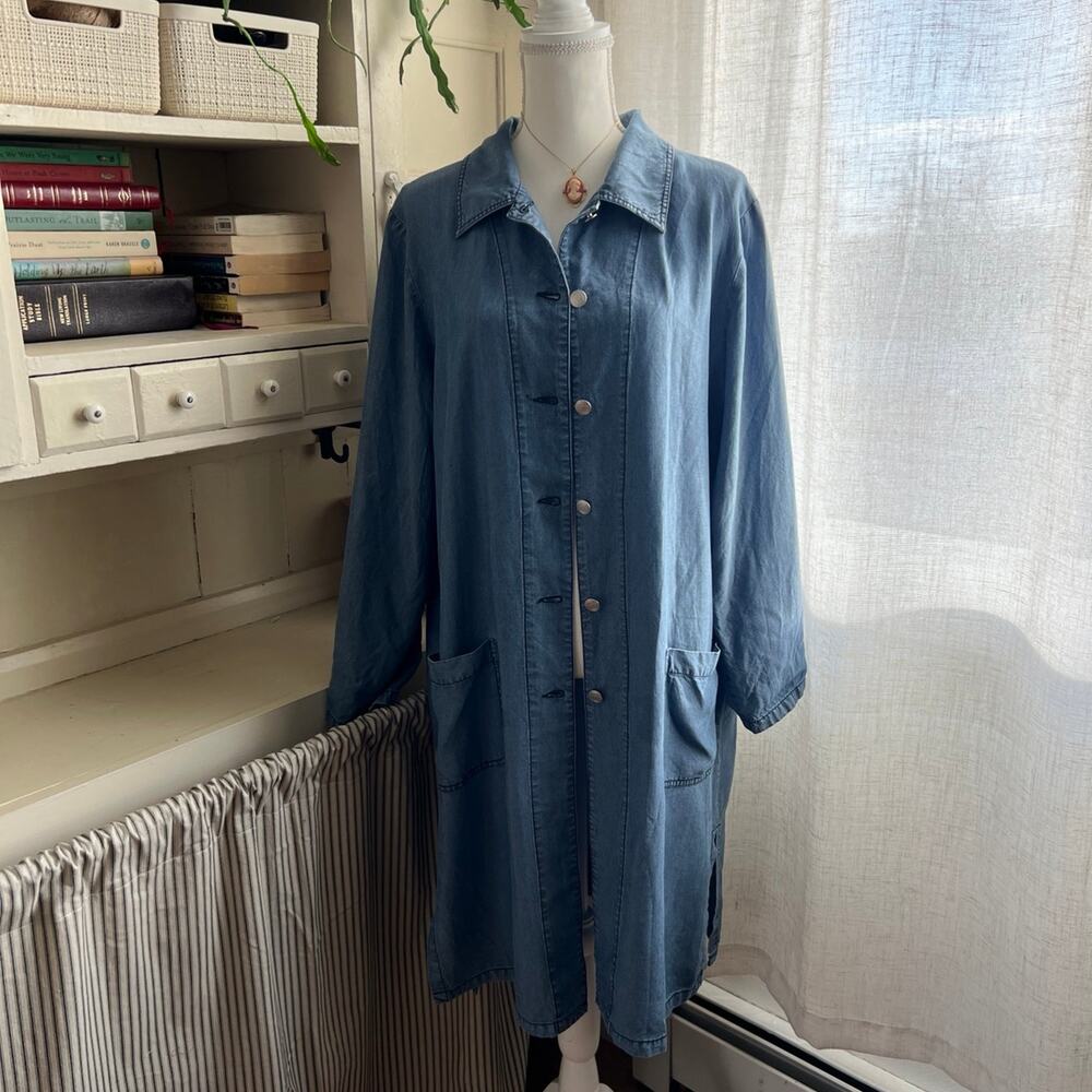 Spiegel tencel button down cardigan coat size large lightweight